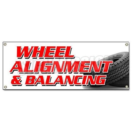SIGNMISSION WHEEL ALIGNMENT & BALANCING BANNER SIGN acsi brakes tire batteries auto B-Wheel Alignment & Balanc